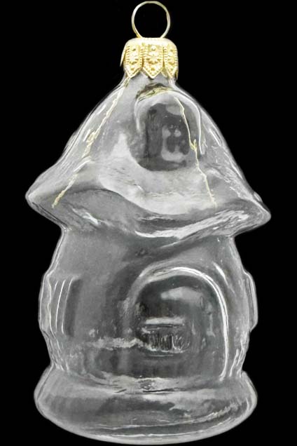 Стеклянная елочная игрушка Заготовка Домик-Грибок 8 см 161508500